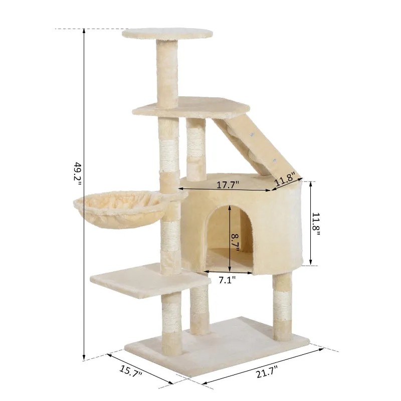 49" Cat Tree Tower - Beige