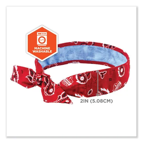 Chill-its 6700ct Cooling Bandana Pva Tie Headband, One Size Fits Most, Red Western, Ships In 1-3 Business Days