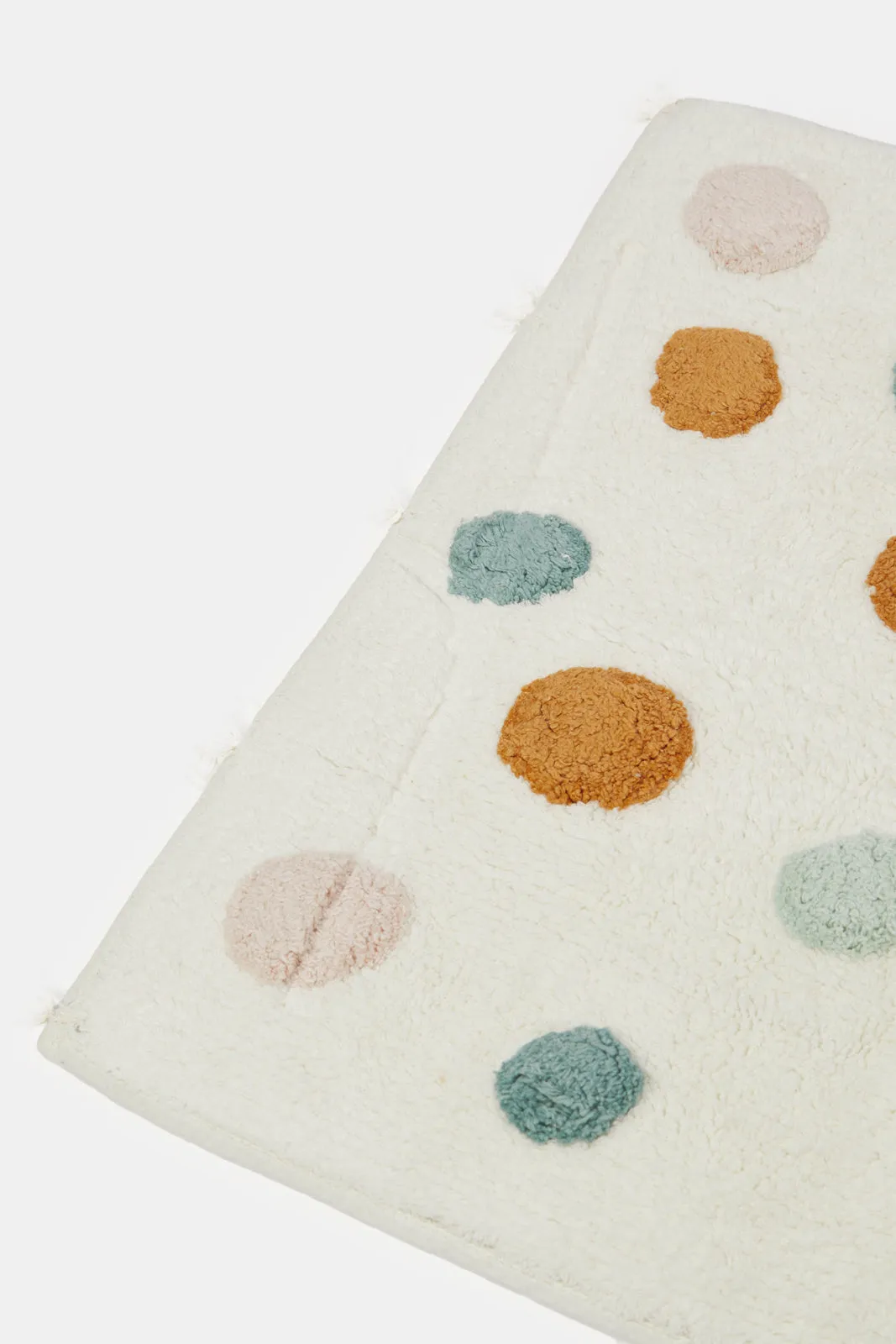 Multicolour Dots Embellished Cotton Bathmat