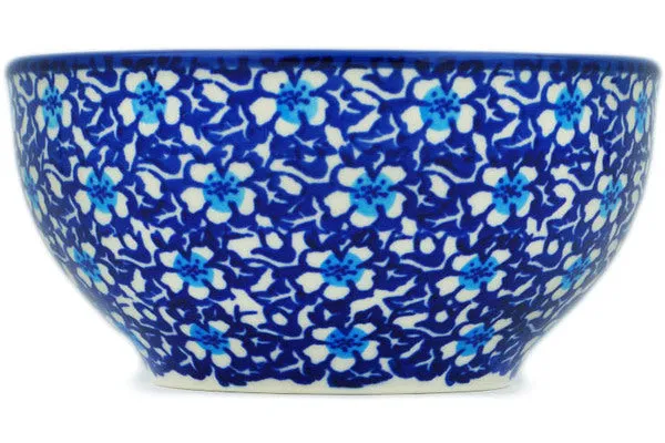 Polish Pottery 5" Bowl Flowers On The Lake